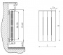 Rifar SUPReMO Ventil 350 - 10 секции Биметаллический радиатор нижнее правое подключение