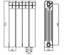 Rifar Base Ventil 500 - 9 секции Биметаллический радиатор нижнее левое подключение