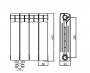 Rifar Base Ventil 350 - 7 секции Биметаллический радиатор нижнее правое подключение